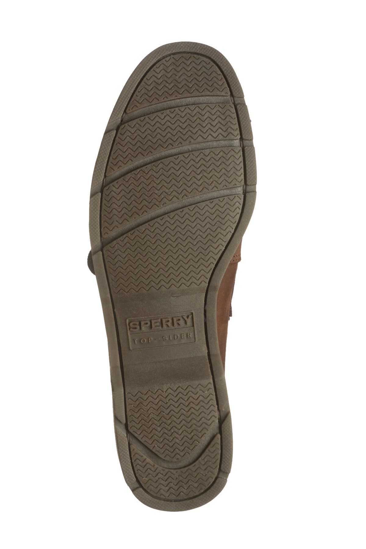 Sperry Leeward Leather Boat Shoe, Alternate, color, Brown