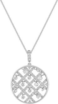 Bony Levy Audrey Diamond Lattice Medallion Necklace