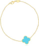 The Lovery Fine Jewelry Large Turquoise Single Clover Bracelet