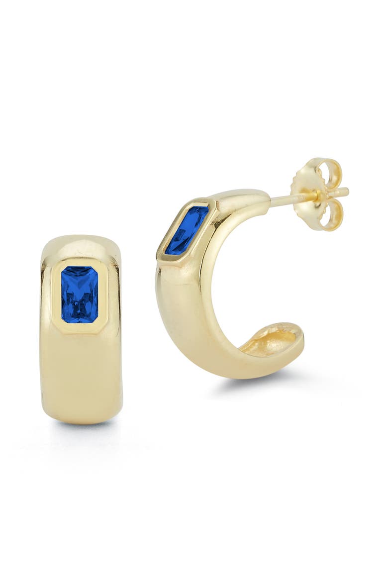 Cubic Zirconia Hoop Earrings, Main, color, GOLD