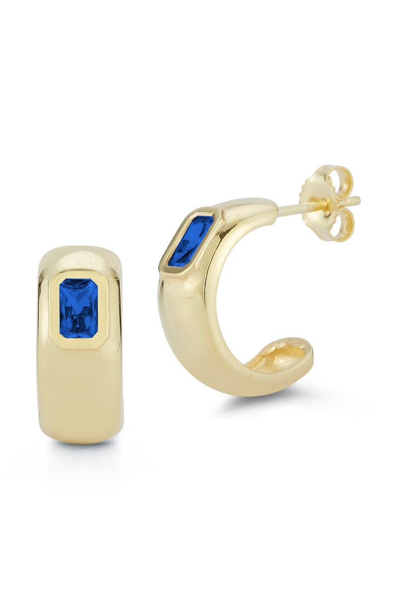 GLAZE JEWELRY Cubic Zirconia Hoop Earrings, Main, color, Gold