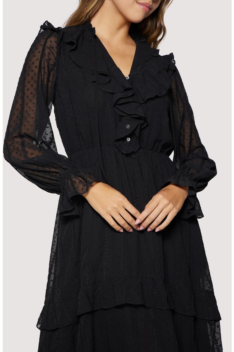 Poetic Essence Long Sleeve Maxi Dress, Alternate, color, BLACK