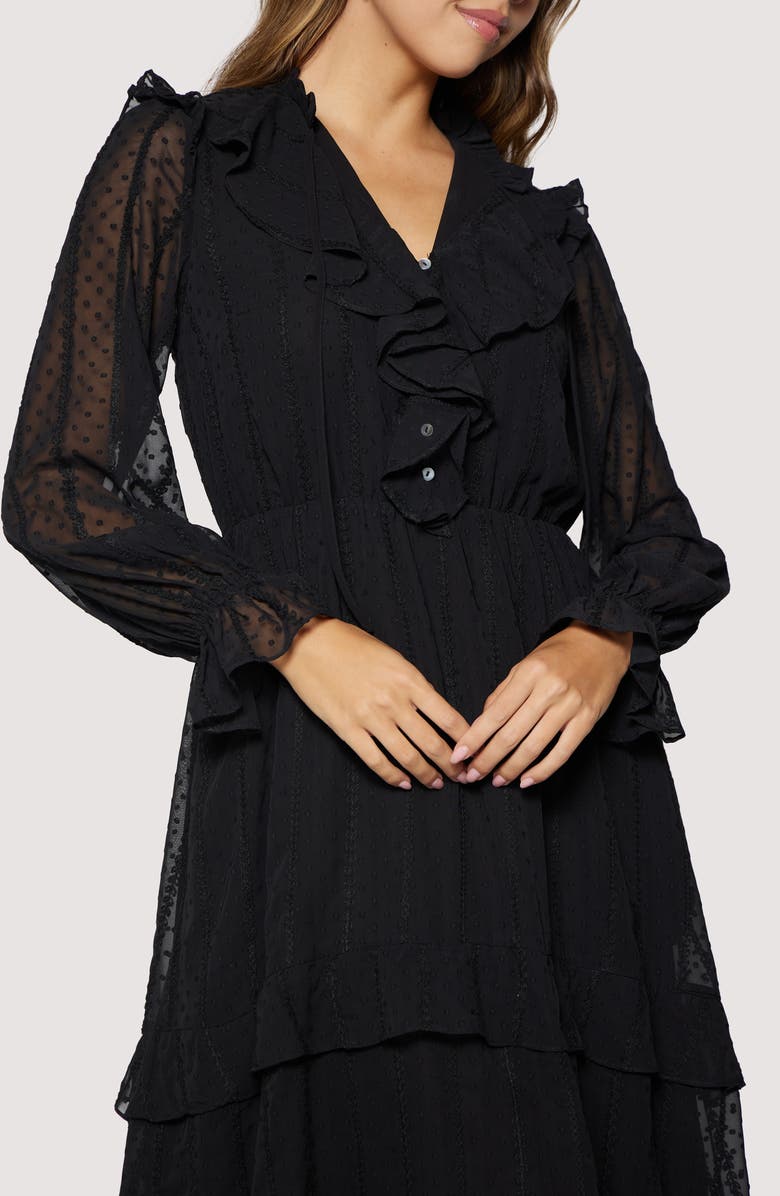 Lost + Wander Poetic Essence Long Sleeve Maxi Dress, Alternate, color, Black