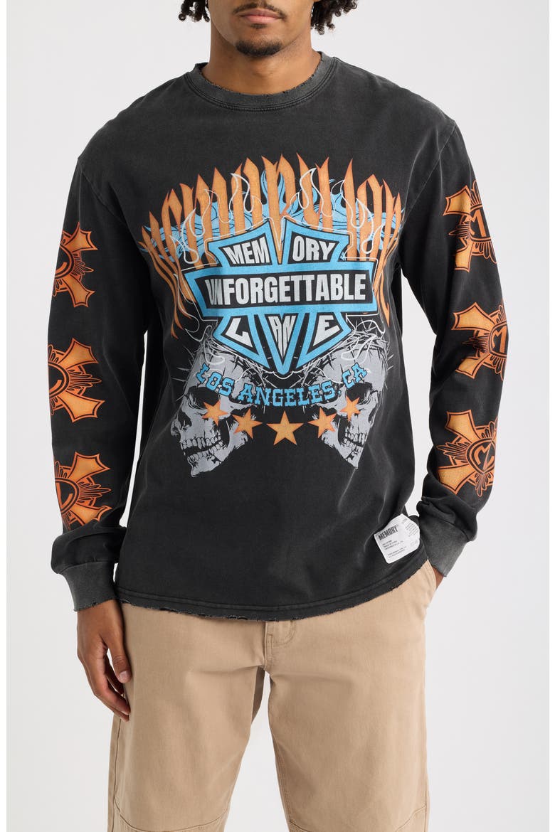 Flame Shield Oversize Cotton Graphic T-Shirt, Main, color, VINTAGE BLACK