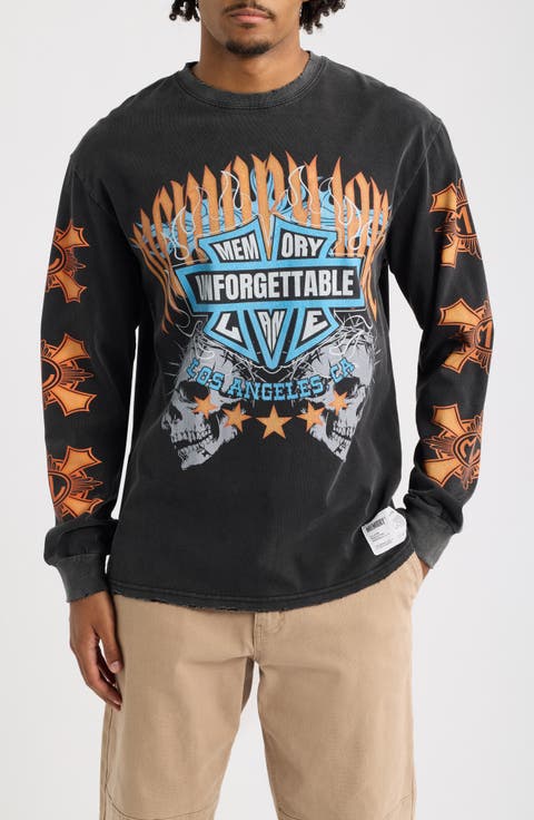 Flame Shield Oversize Cotton Graphic T-Shirt