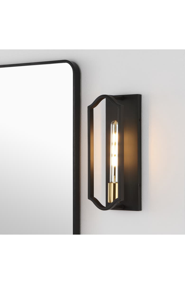 JONATHAN Y Chloe 1-Light Bohemian Farmhouse Iron LED Sconce, Alternate, color, Oil Rubbed Bronze/Brass Gold