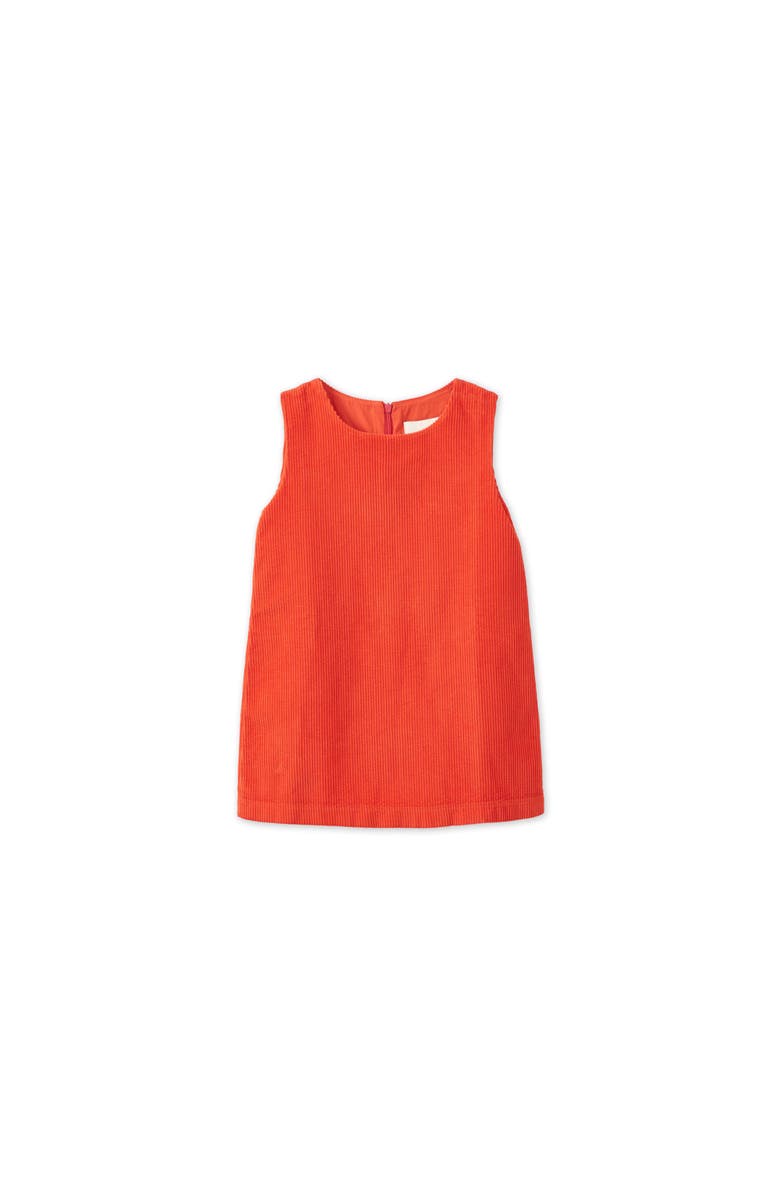 Vild House of Little Organic Cotton Corduroy Dress, Main, color, Dark Coral