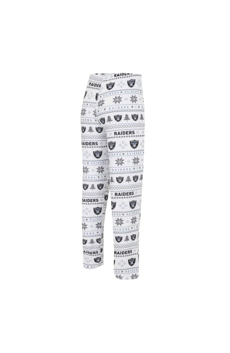 CONCEPTS SPORT Men's Concepts Sport White/Black Las Vegas Raiders Tinsel Raglan Long Sleeve T-Shirt & Pants Sleep Set, Alternate, color, 