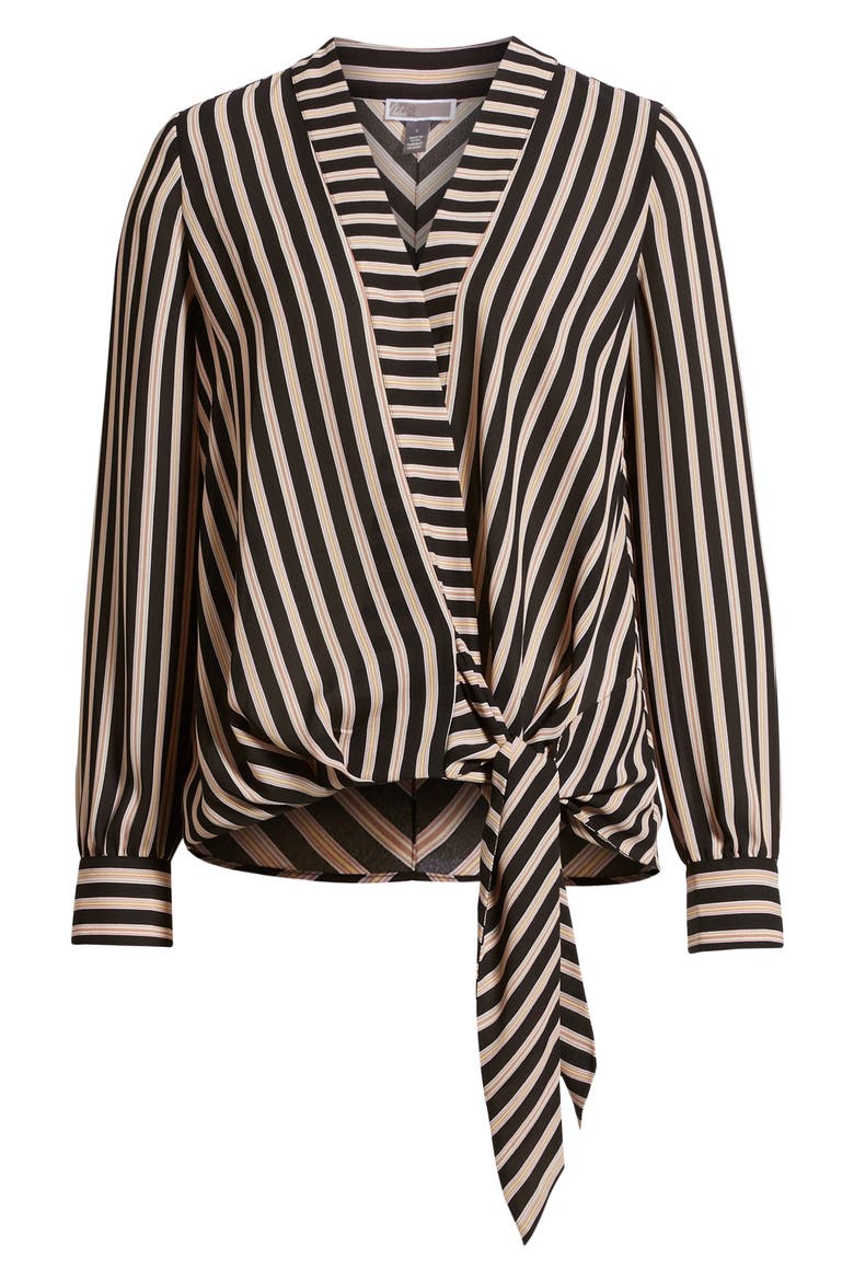 Tie Front Top, Alternate, color, BLACK ROCK DELICATE STRIPE