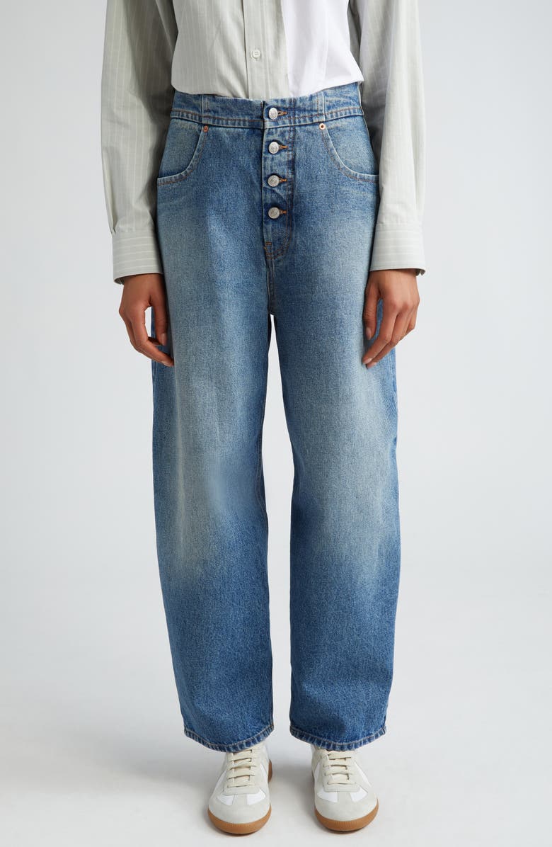 MM6 Maison Margiela Button Fly Balloon Leg Jeans, Main, color, Light Blue