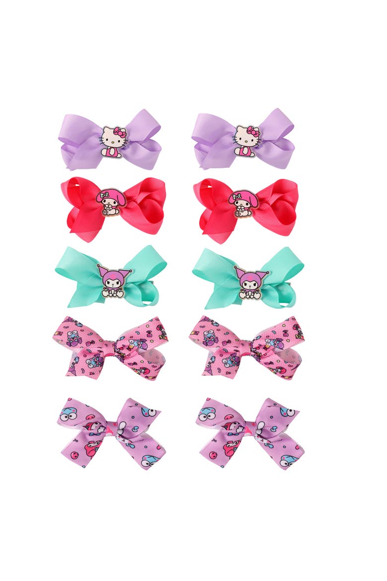 and Friends Hair Bow Clips 10-Piece Official License, Main, color, Purple