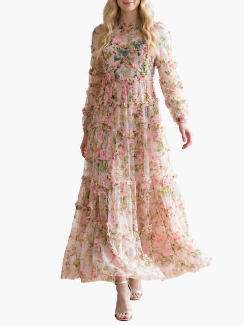 English Rose Diamond Ruffle Gown