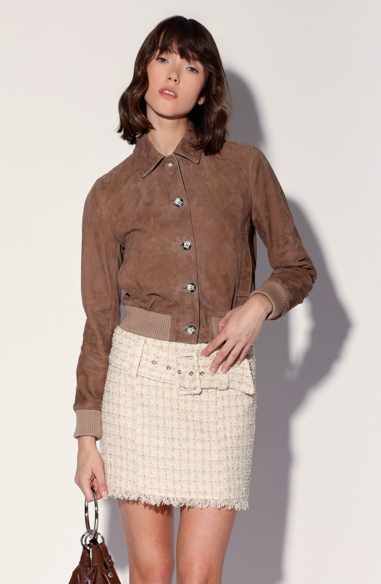 Walter Baker Katherine Jacket, Alternate, color, Brown Taupe Suede