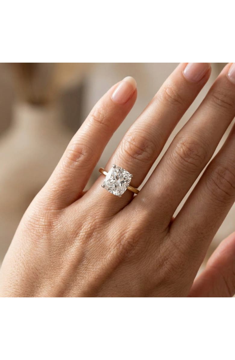Bliss Diamond 4 Ct 14k Two Tone Certified Lab Grown Cushion Diamond Engagement Ring, Alternate, color, 14K Yellow Gold