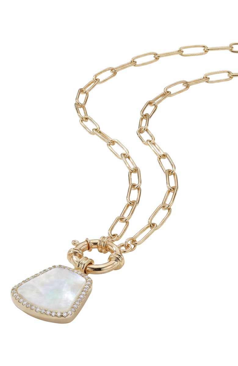 ARGENTO VIVO Mother-of-Pearl Tag Pendant Necklace, Alternate, color, Gold