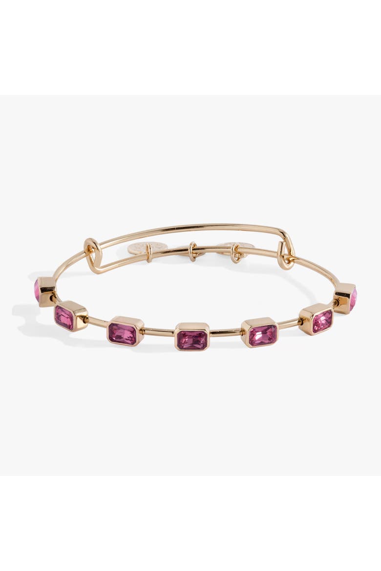 October Birthstone Emerald Cut Bangle, Main, color, Gold 