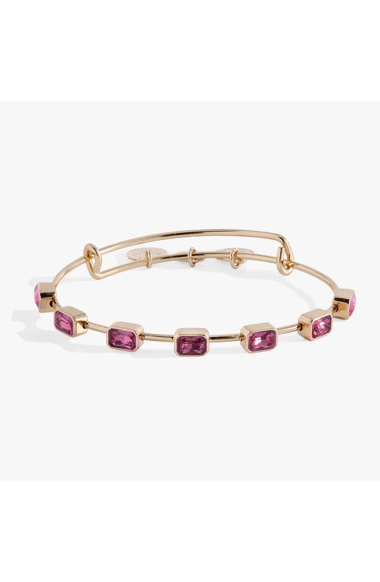 Alex and Ani October Birthstone Emerald Cut Bangle, Main, color, Gold 