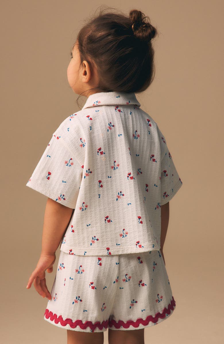 NEXT Kids' Floral Button-Up Shirt & Shorts Set, Alternate, color, Neutral