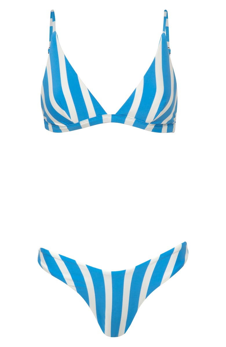 Maaji Azure Stripes Reversible Bikini Top, Alternate, color, Bright Blue