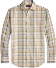 Ralph Lauren Purple Label Plaid Hemp & Cotton Button-Up Shirt