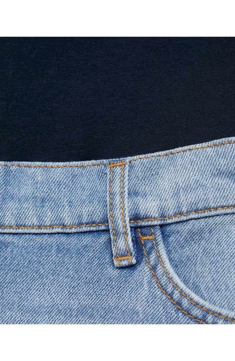 MANGO Over the Bump Ankle Straight Leg Maternity Jeans, Alternate, color, Medium Blue