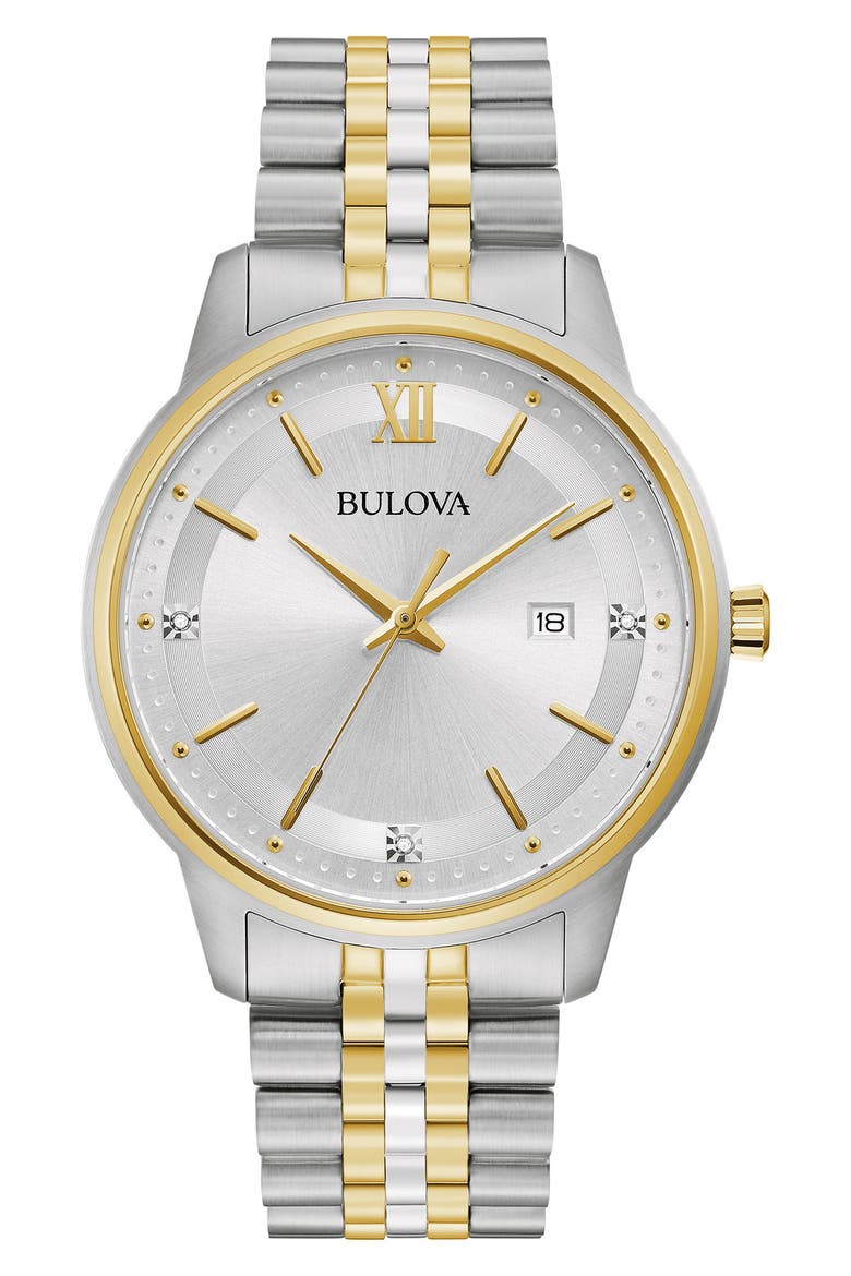Two-Tone Diamond Bracelet Watch, 41mm, Main, color, TWO-TONE