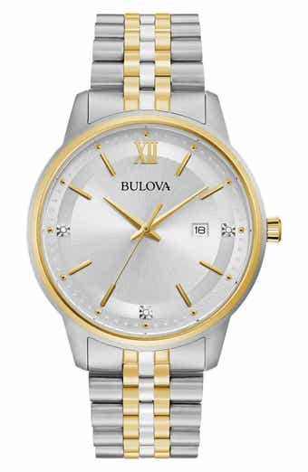 BULOVA Two-Tone Diamond Bracelet Watch, 41mm