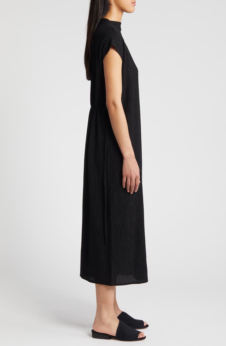 Eileen Fisher Textured Mock Neck Midi Dress, Alternate, color, 