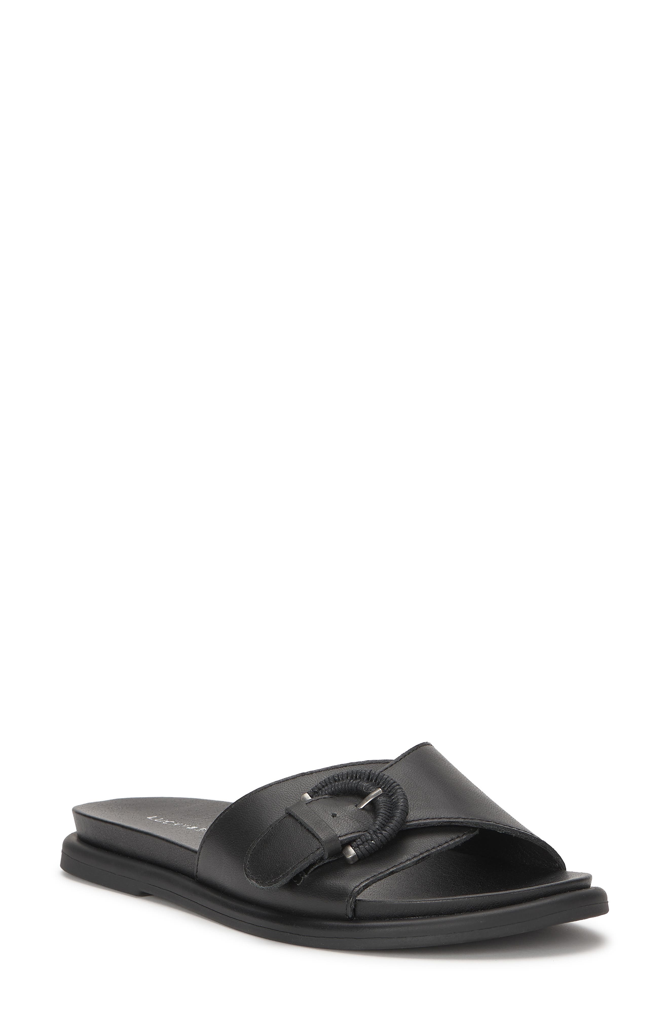 Lucky Brand Suszie Slide Sandal, Main, color, Black