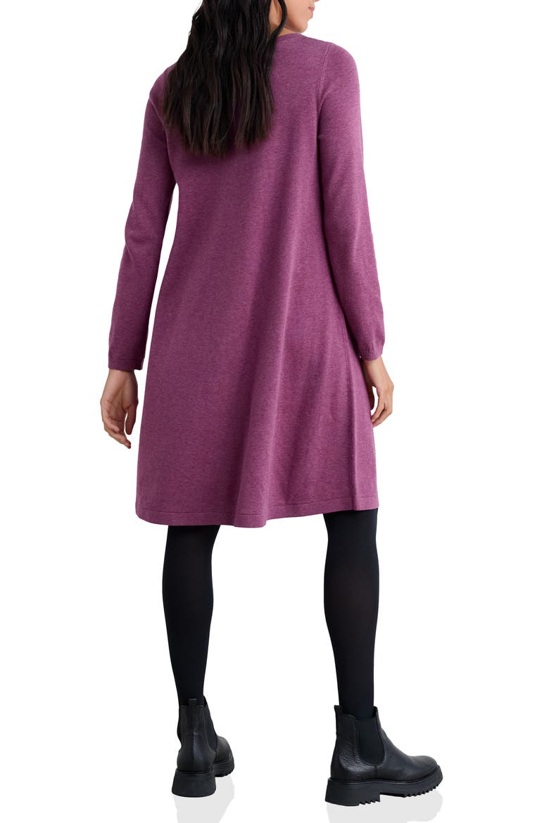 Long Sleeve Organic Cotton A-Line Sweater Dress, Alternate, color, SPRING HEATHER