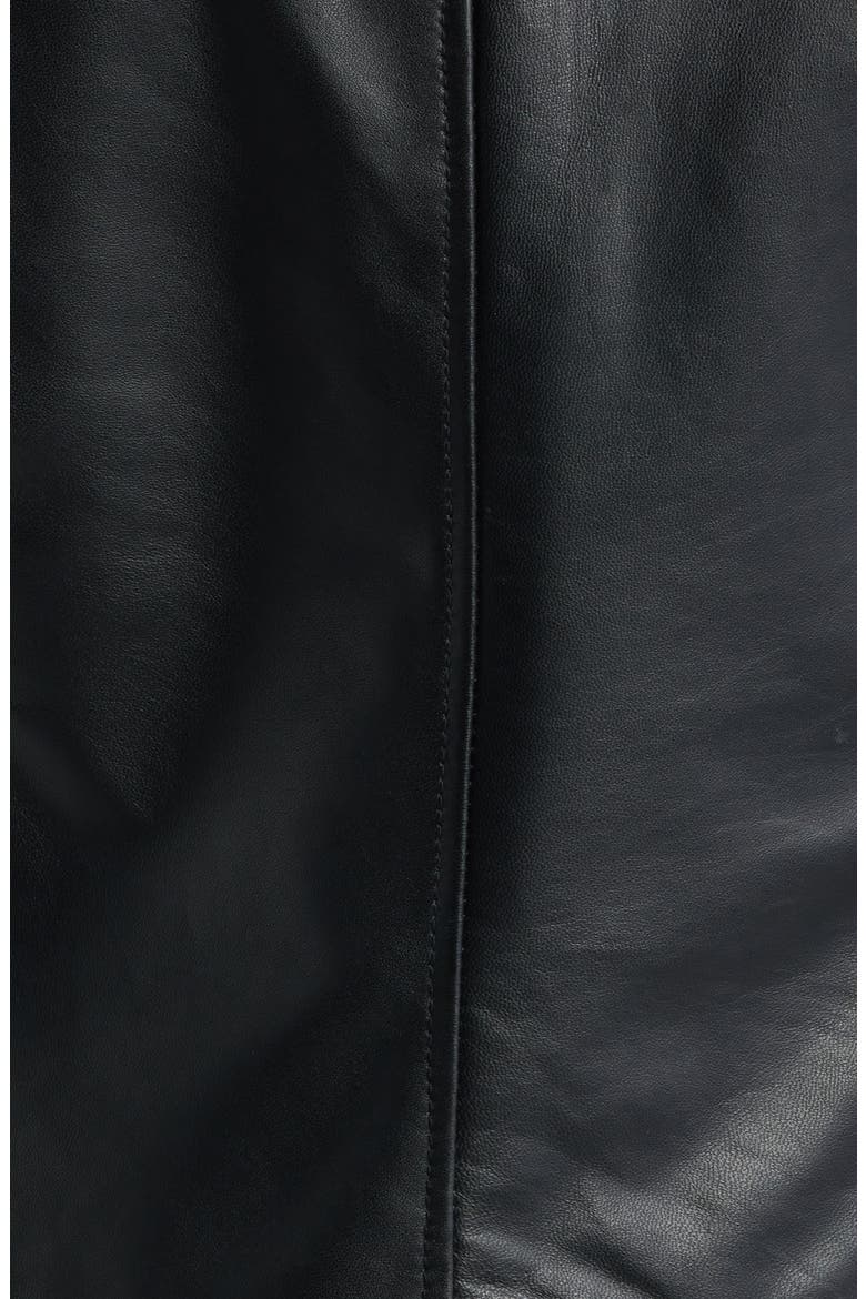 Trapunto Stitch Leather Moto Jacket, Alternate, color, BLACK