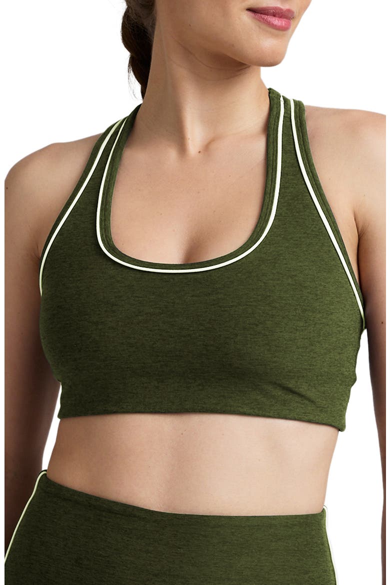Space Dye Racerback Sports Bra, Main, color, ARMY GREEN HEATHER