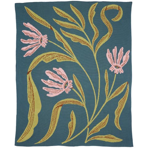 Flora Vision Knit Throw Blanket