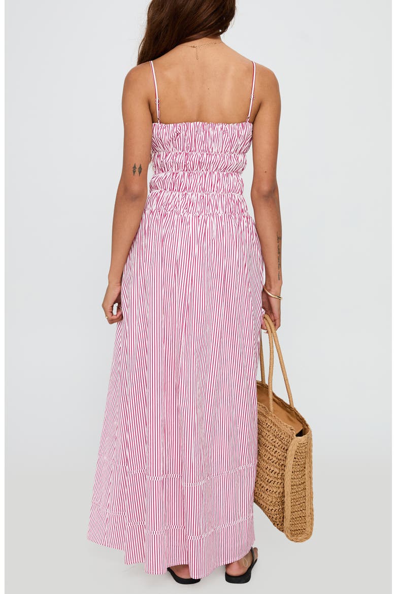 Loralei Stripe Shirred Sleeveless Maxi Dress, Alternate, color, RED STRIPE