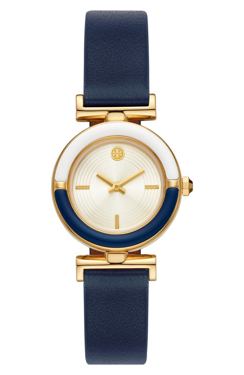 Tory Burch The Sawyer Leather Strap Watch, 28mm, Main, color,