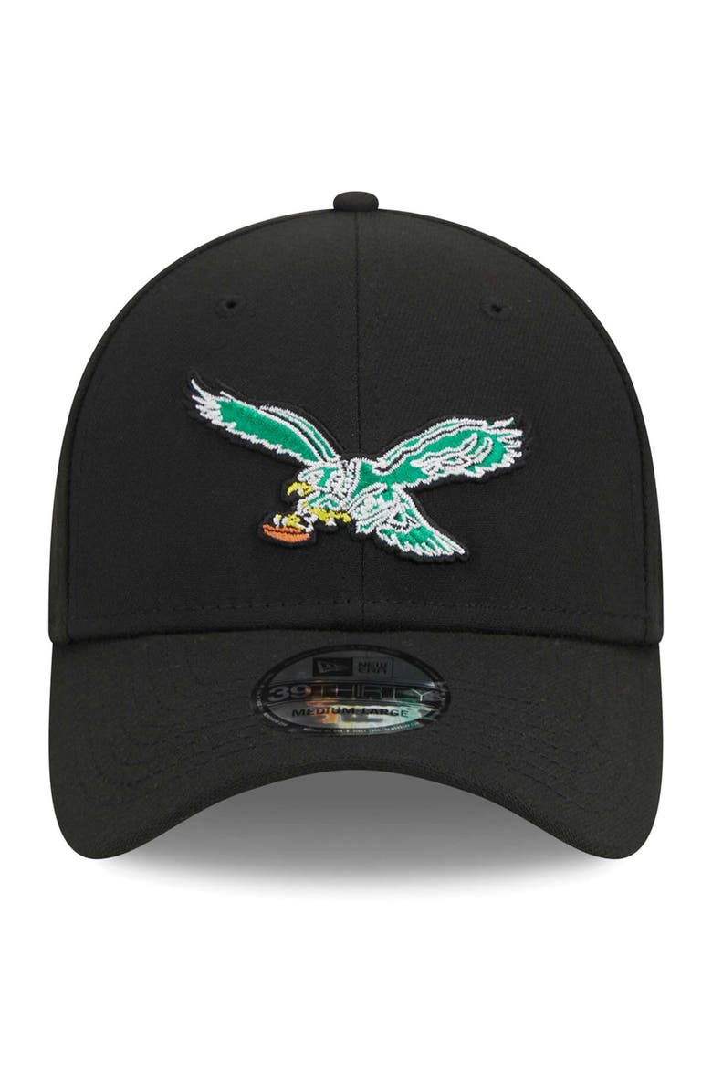 New Era Men's New Era Black Philadelphia Eagles Throwback Main 39THIRTY Flex Hat, Alternate, color,