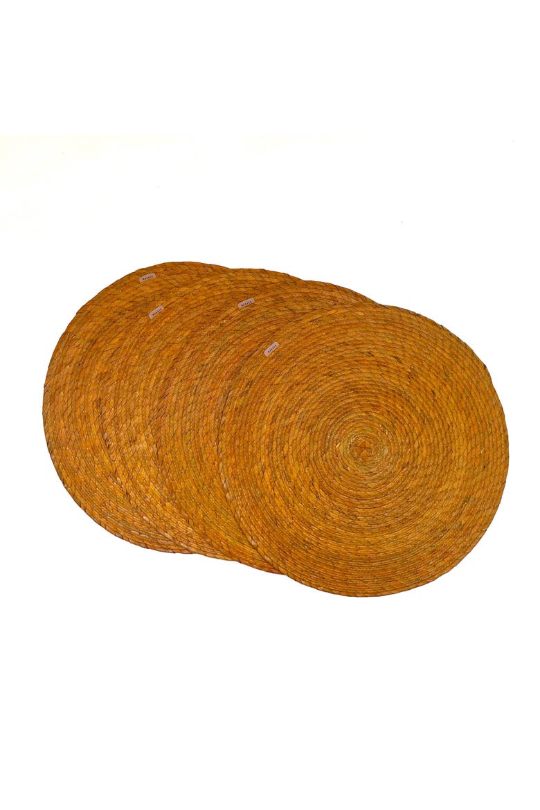 Palm Placemat Set of 4, Main, color, Mustard