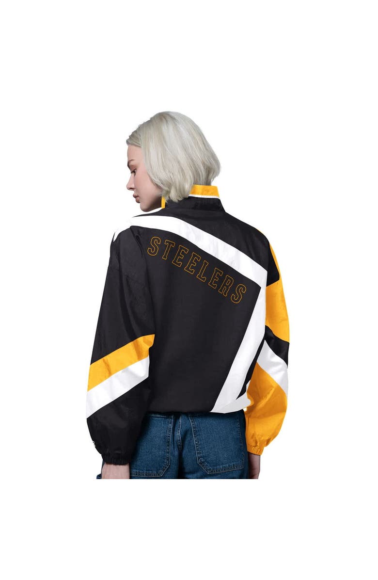 STARTER Women's Starter Black/Gold Pittsburgh Steelers Vintage 1st Quarter Full-Zip Windbreaker, Alternate, color, Black