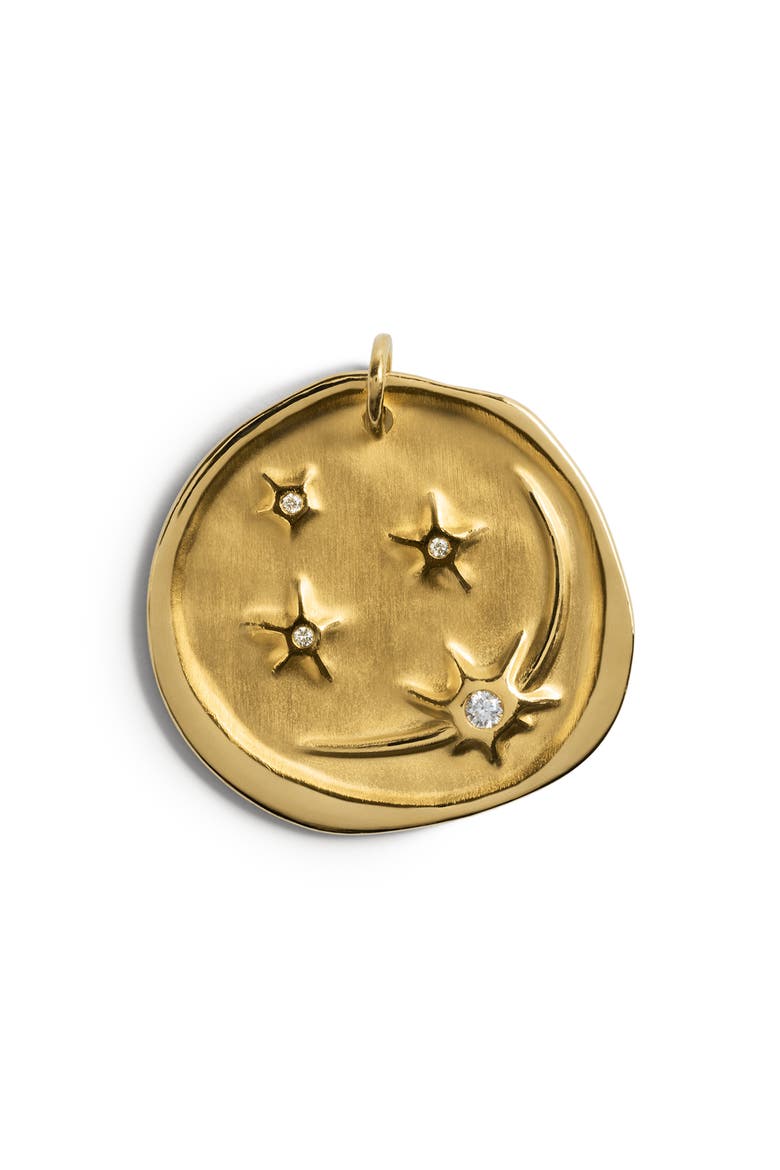 Cosmic Ancient Coin Lab Grown Diamond Charm, Main, color, 18K GOLD VERMEIL