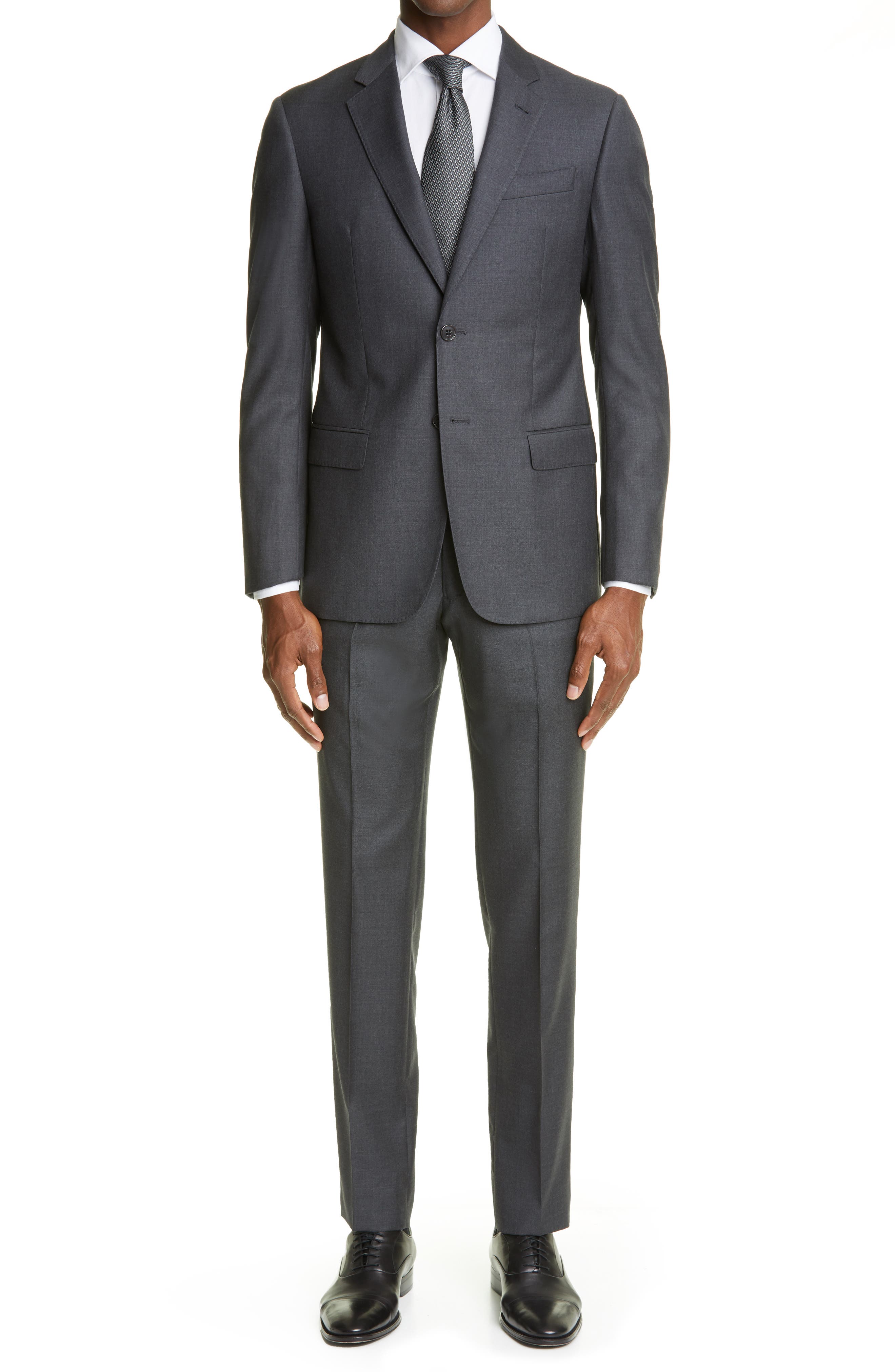 Emporio Armani G-Line Grey Mélange Wool Suit | Nordstrom