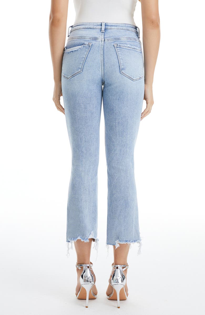 Bayeas Tina High Waist Distressed Crop Flare Jeans, Alternate, color, Light Blue