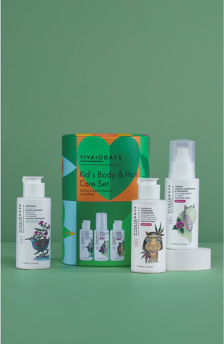 VIVAIODAYS Kid's Body & Hair Care Gift Set, Alternate, color, Green
