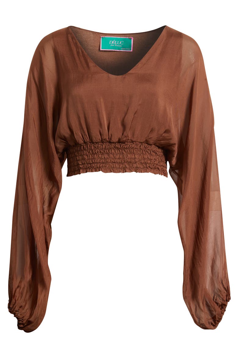 Forum Crop Top, Alternate, color, BROWN