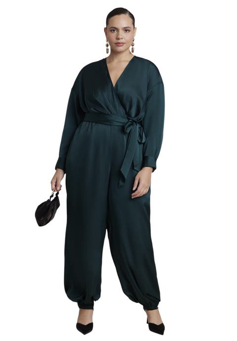 Satin Belted Balloon Jumpsuit