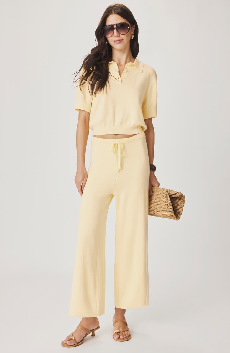 Splendid Christa Crop Sweater Pants, Alternate, color, Honeysuckle Yellow