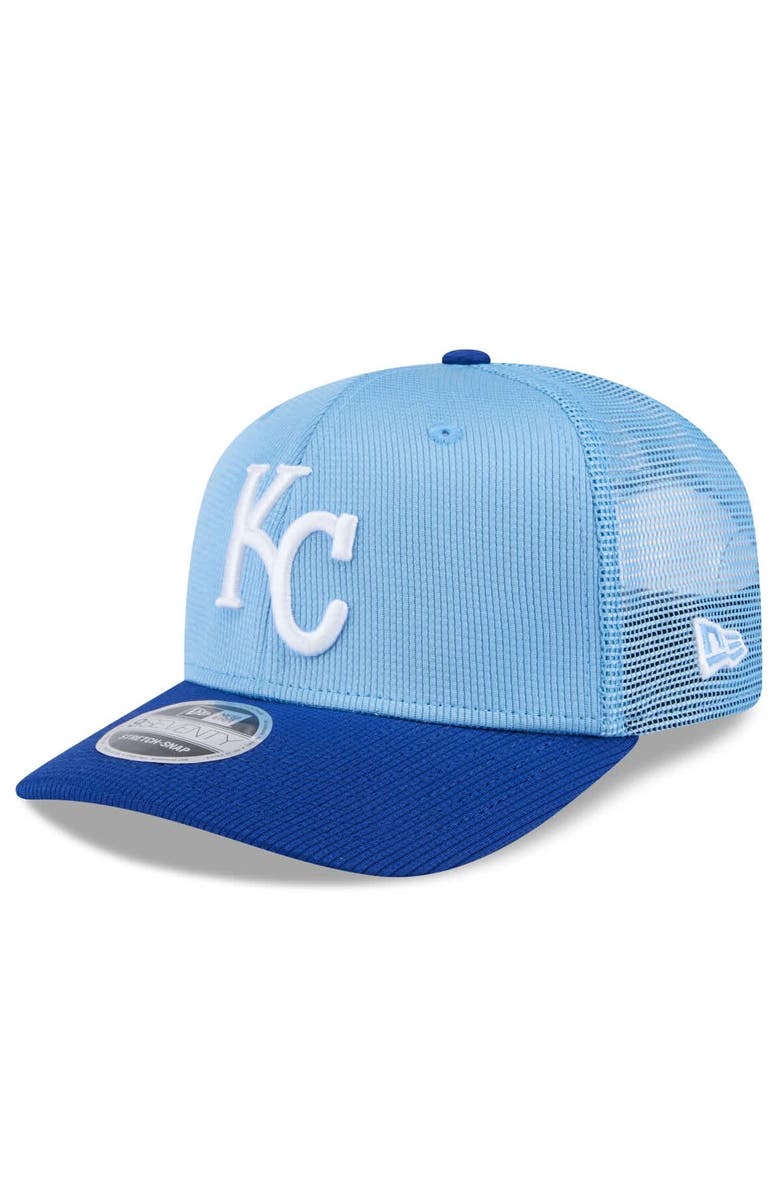 New Era Men's New Era  Light Blue/Royal Kansas City Royals 2025 Spring Training 9SEVENTY Stretch-Snap Trucker Hat, Main, color, 