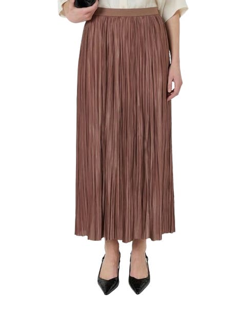 Jocelyne Pleated Midi Skirt