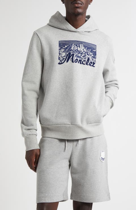 Embroidered Mountain Logo Cotton Hoodie