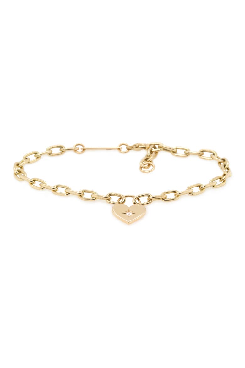 Heart Pendant Bracelet, Main, color, 14K YELLOW GOLD