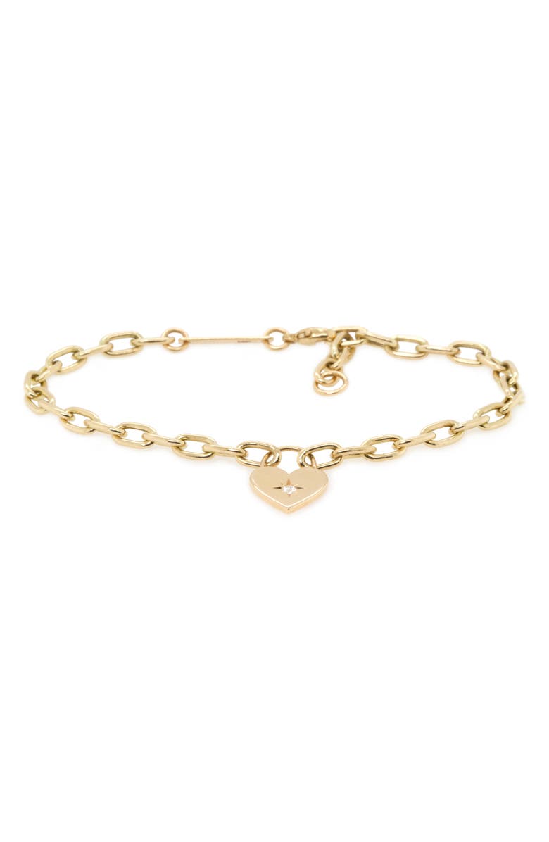 Zoë Chicco Heart Pendant Bracelet, Main, color,
